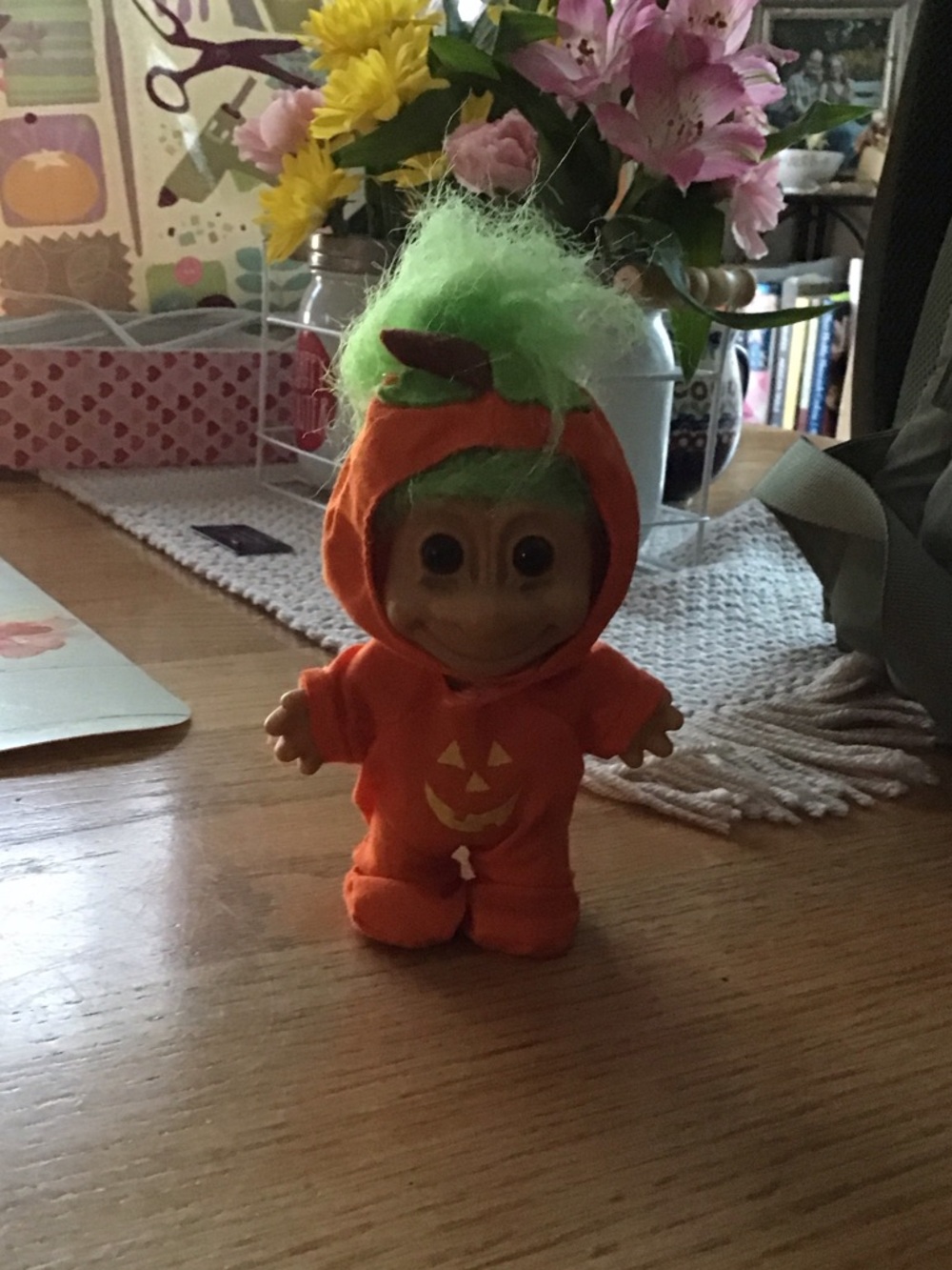Troll doll vintage with Pumpkin Costume